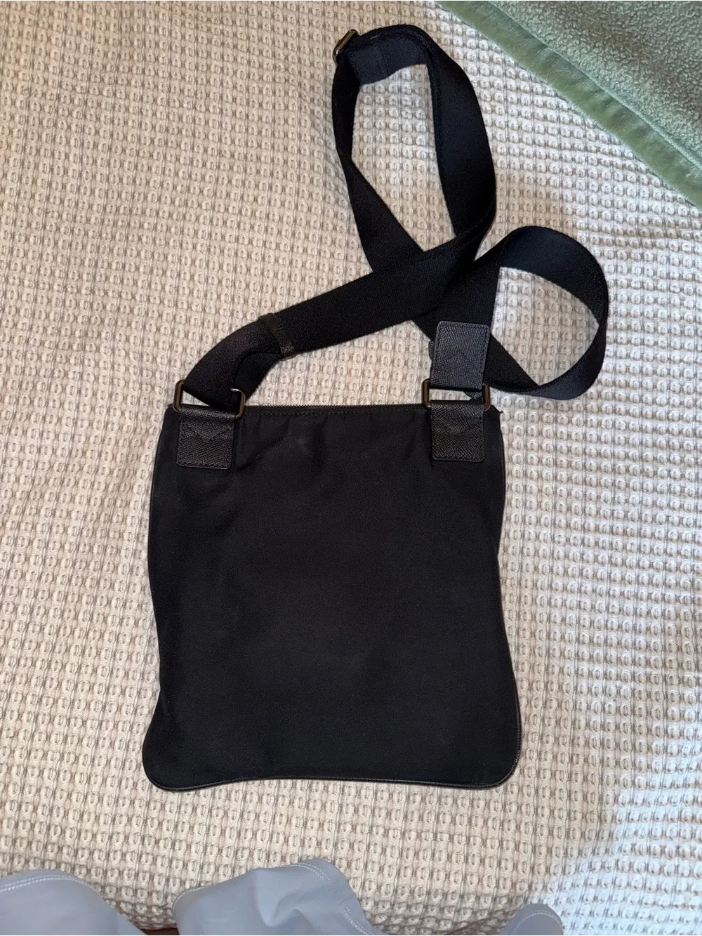 Burberry Black Nylon and Leather Messenger Bag